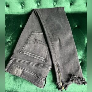 American Eagle AEO High Rise Jegging Zip Ankle Gray Jeans Size 12